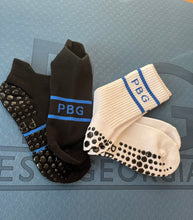 Load image into Gallery viewer, Super Soft PBG Grip Socks - Mixed Pack (One white pair athletic, one black pair trainer)
